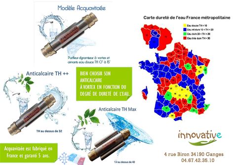 Carte eau calcaire France pour connaître la dureté Anti calcaire à