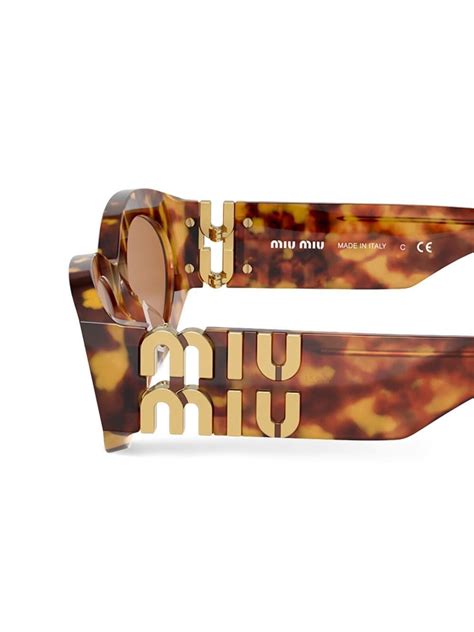 Miu Miu Eyewear Tortoiseshell Cat Eye Sunglasses Brown Farfetch