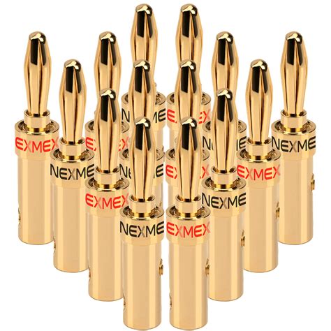 14x Bananenstecker 24K Vergoldet NEXMEX High End Stecker Bananas Kabel