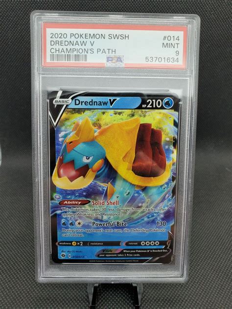 2020 Pokemon Game Champion S Path Rare 014 Drednaw V PSA 9 MINT