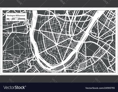 Boulogne-billancourt france city map in retro Vector Image