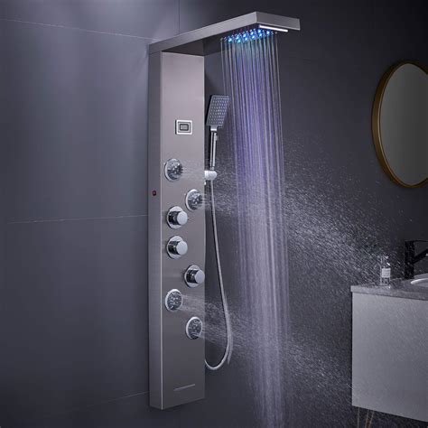 Buy Menatt Led Shower Panel Tower System In Stainless Steel Led