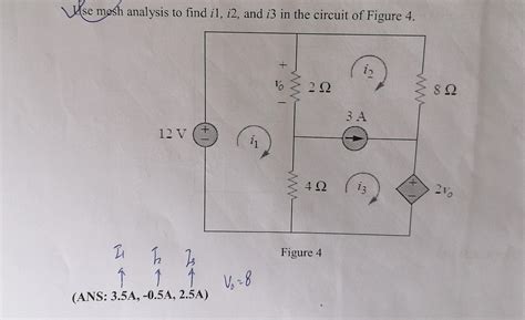 Solved Use Mesh Analysis To Find I1i2 And I3 In The