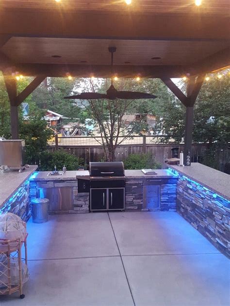 Outdoor Kitchen Custom Built In Traeger Grill Outdoor Modern