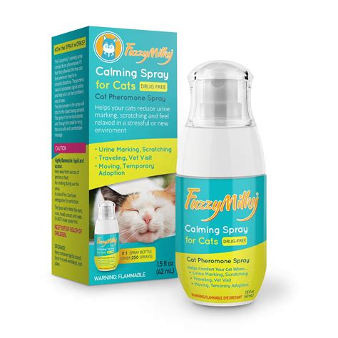 Fuzzymilky Cat Calming Spray Cat Pheromone Spray For Comfort Travel