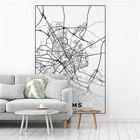 Behang Fotobehang Kaart Plattegrond Reims Frankrijk