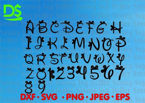 Disney Font Alphabet Svg Disney Font Svg Ears Svg Minnie Etsy