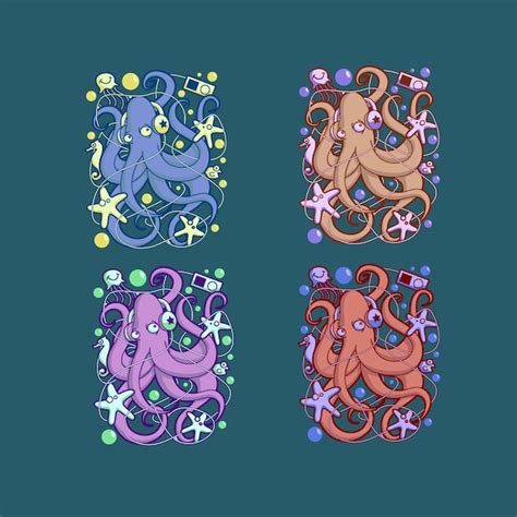 Premium Vector | Vector cute octopus sticker