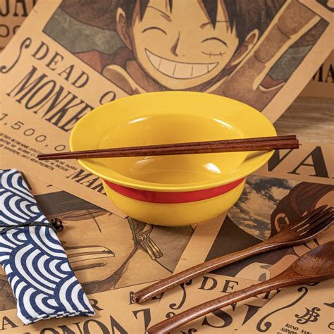 Chunge Pcs Onepiece Japanese Ramen Ceramic Bowl Set Luffy Straw Hat