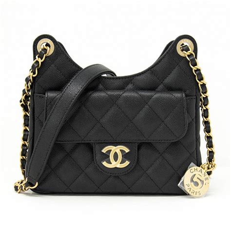 Túi Đeo Chéo Nữ Chanel Black Caviar Small Hobo Bag Màu Đen Vua Hàng Hiệu