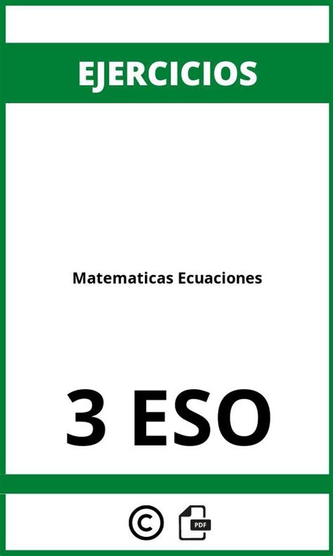 Ejercicios Matematicas Ecuaciones Eso Pdf