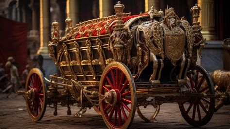 Premium Photo Ornate Ceremonial Chariot In A Roman Temple