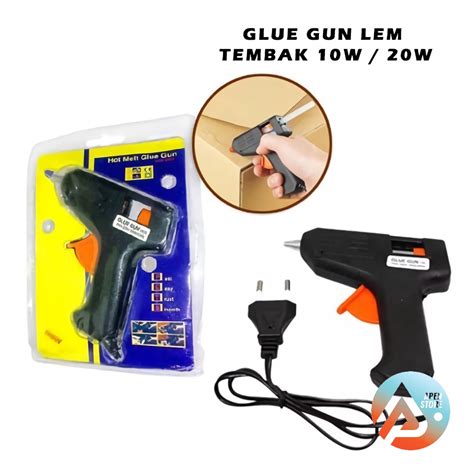 Jual APEN Lem Tembak Hot Melt Glue Gun Pistol Mini Alat Lem Stick Kerajinan Tangan Pita Kain W