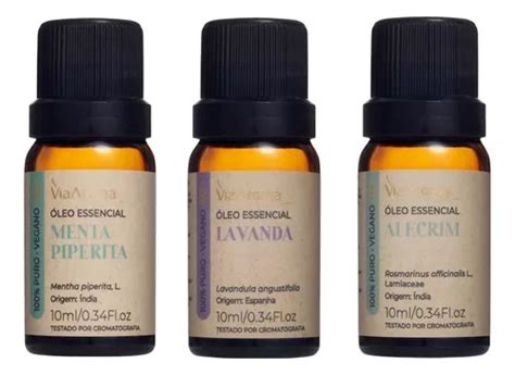 Kit De 3 Aceites Esenciales Con Aroma A Romero Lavanda Y Menta