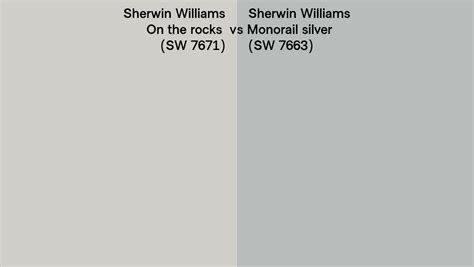 Sherwin Williams On The Rocks Vs Monorail Silver Side By Side Comparison