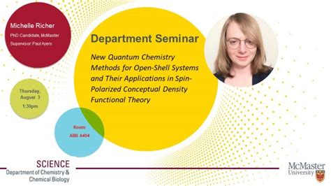 PhD Seminar, Michelle Richer - Department of Chemistry & Chemical ...