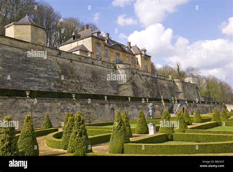 Europe, Netherlands, Limburg, Maastricht, Chateau Neercaane, terraced ...