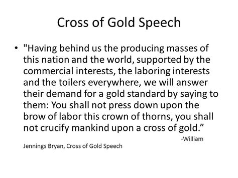 Cross Of Gold Speech