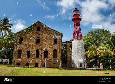 Lighthouse, former political imprisonment on Devils island, Iles du ...