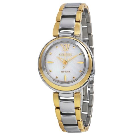 Citizen Eco Drive Sunrise Mother Of Pearl Dial Ladies Watch Em0337 56d Eco Drive Citizen