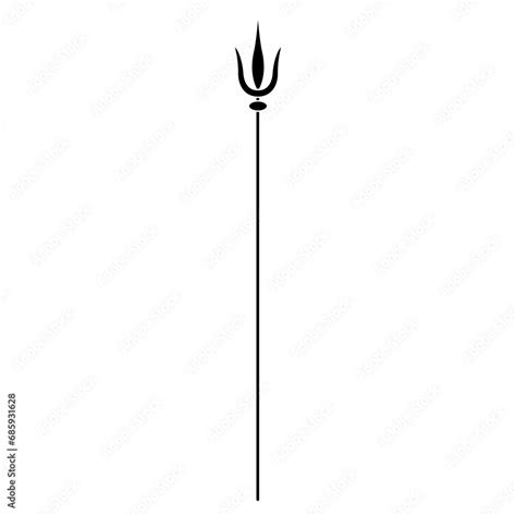 Trishula Trident Of God Shiva Hindu Symbol Black And White