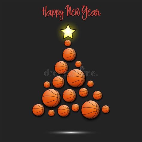 Rbol De Navidad De Bolas Del Baloncesto Ilustraci N Del Vector