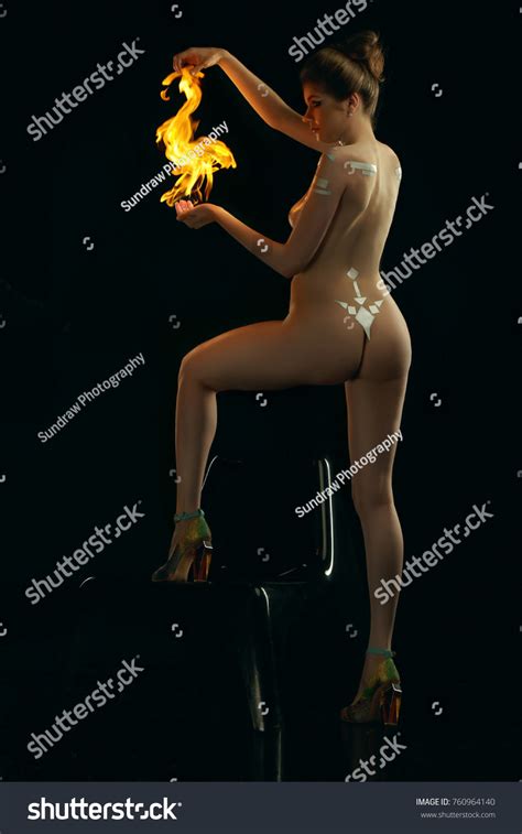 Naked Beautiful Brunette Woman Gel Soap Stock Photo Shutterstock