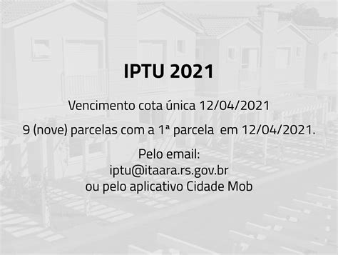 Iptu 2021 Prefeitura Municipal De Itaara