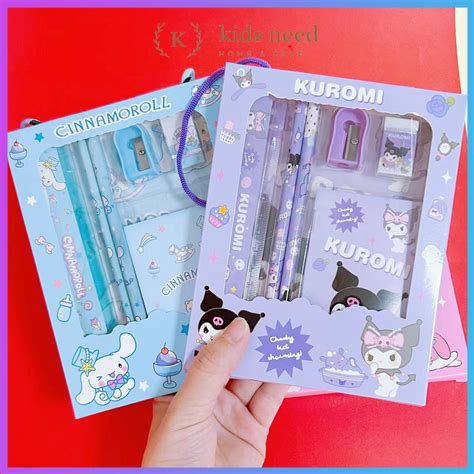 Jual Alat Tulis Set 6 In 1 Karakter Kuromi Murah Lucu Kotak Pensil