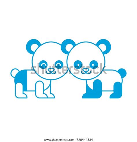 Couple Panda Bears Icon Stock Vector Royalty Free 720444334 Shutterstock