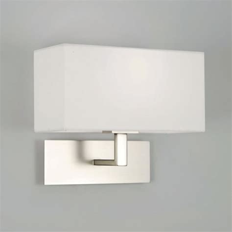 Park Lane Wall Light In Matt Nickel White Shade