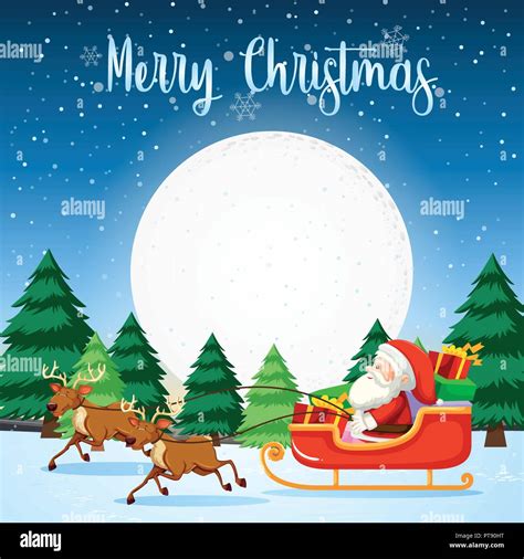 Christmas Santa Sleigh Banque D Images Vectorielles Alamy