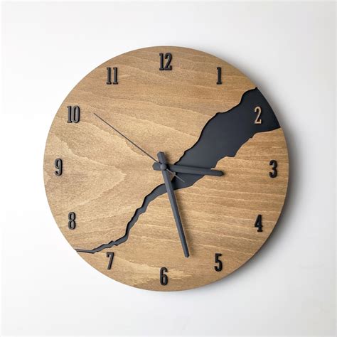 Modern Wall Clock With Numbers Silent Unique Wood Minimalist Wall Clock ...