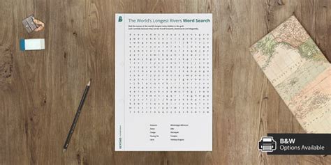 The World S Longest Rivers Word Search Twinkl