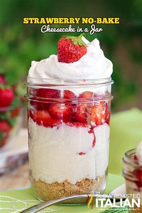 Strawberry No Bake Cheesecake In A Jar