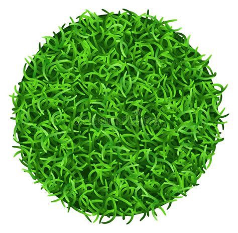 Grass Circle Realistic Lawn Round Patch Top View Stock Illustration