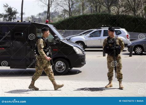 Lebanese Soldiers Patrol Beirut Street Editorial Photography Image Of