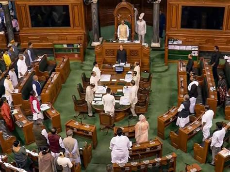 Lok Sabha Adjourned For The Day As Opposition Continues With Protests