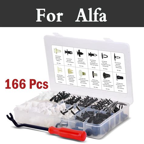 166pcs Car Rivets Kit 12 Popular Sizes Body Panel Clips And Fasteners Retainer Set For Alfa Romeo