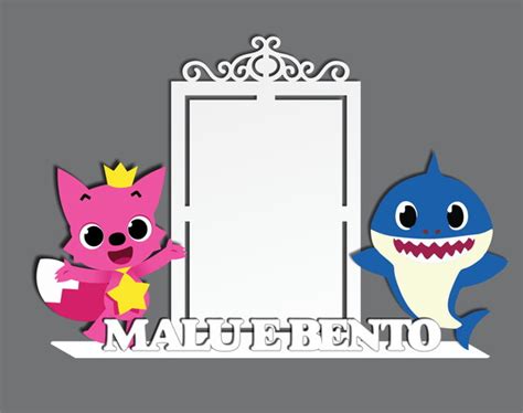 Porta Retrato Baby Shark E Raposinha Personalizado Em Mdf Elo