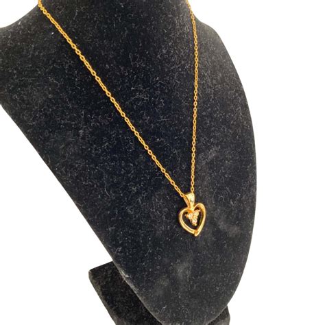 Womens Gold Heart Necklace S