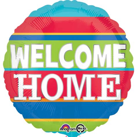 Welcome Home Stripes Foil Balloon - Non Stop Party Shop