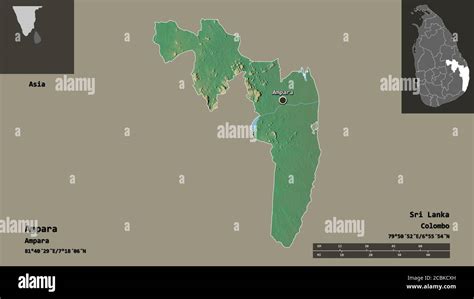 Shape Of Ampara District Of Sri Lanka And Its Capital Distance Scale