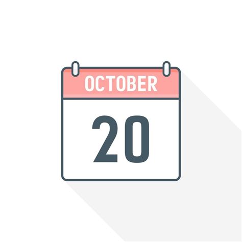 20th October calendar icon. October 20 calendar Date Month icon vector illustrator 17188824 ...