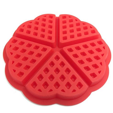 Cy3lf Heart Shaped Silicone Waffle Mold Silicone Cake Bakeware Checkered Baking Tools Redpack