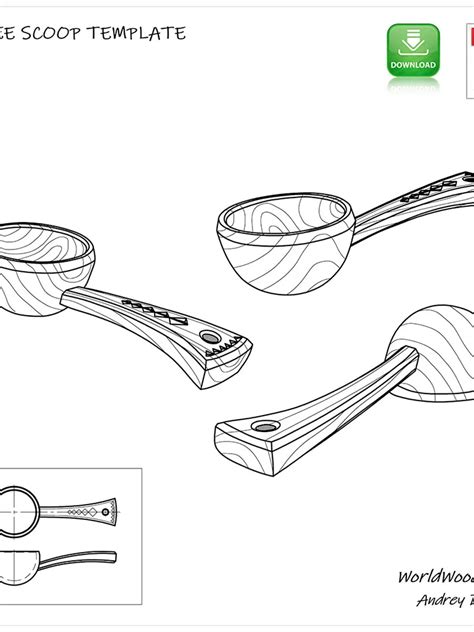 Wood Spoon Carving Template Pdf Coffee Scoop Carving Designs Wooden