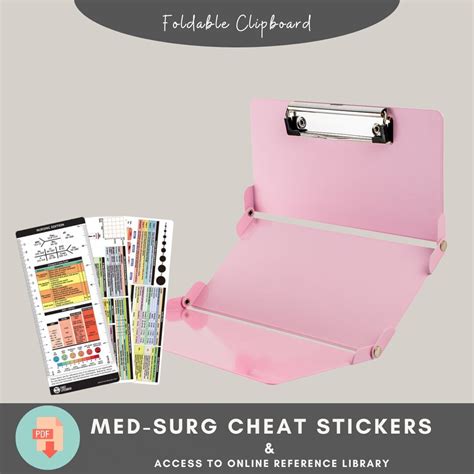 Foldable Nursing Clipboard Nursing Edition Cheat Sheets Aluminum 3