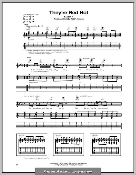 Theyre Red Hot Eric Clapton By Rl Johnson Sheet Music On Musicaneo