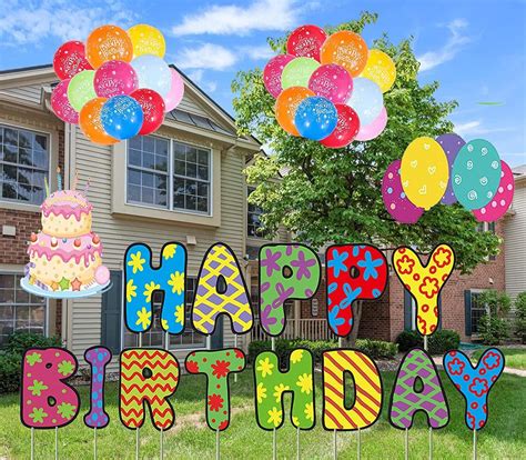 Amazon Happy Birthday Yard Sign With Stakes Happy Birthday Yard