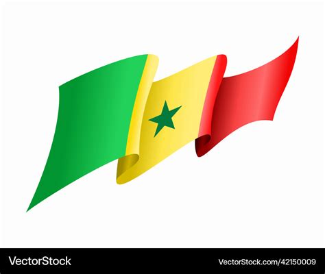 Senegalese Flag Wavy Abstract Background Vector Image